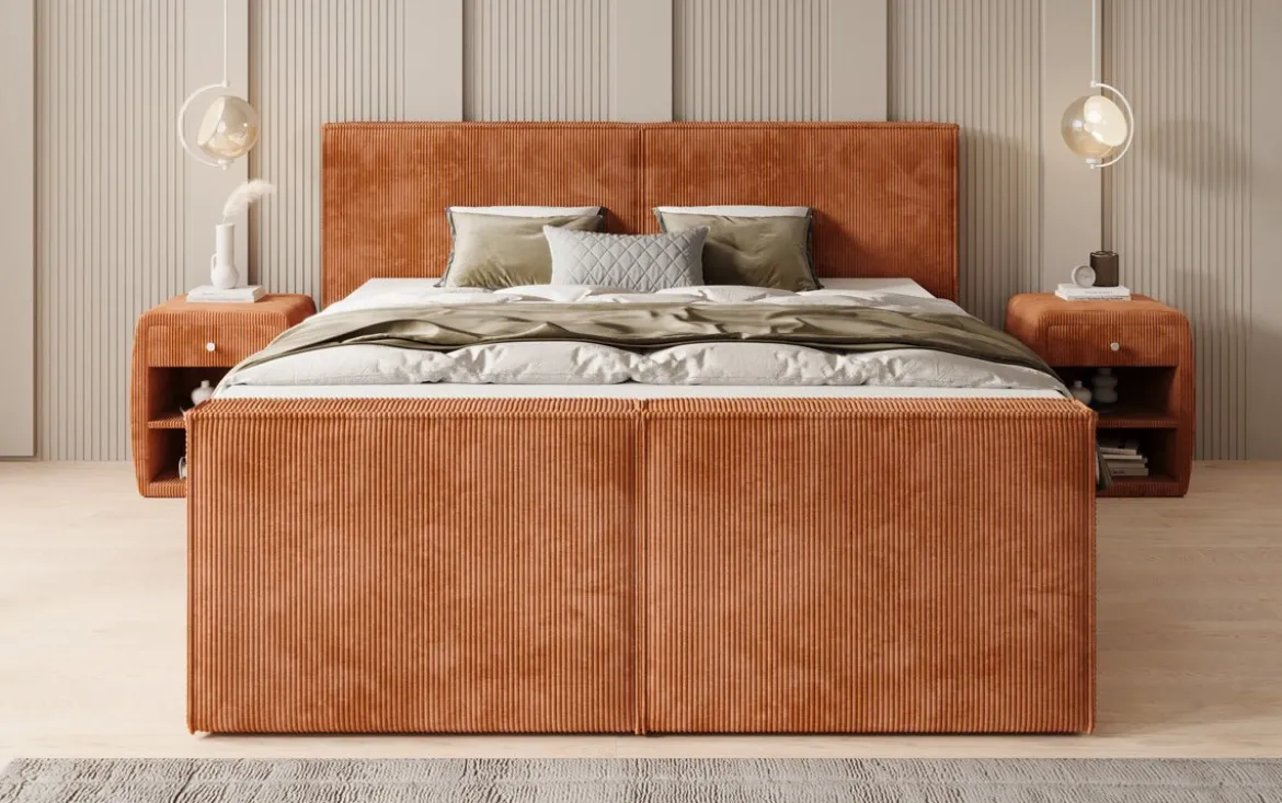 Boxspringbett Ophelia II mit Schubladen in Cord