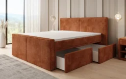 Boxspringbett Ophelia II mit Schubladen in Cord
