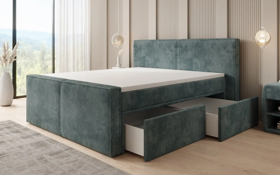 Boxspringbett Ophelia II mit Schubladen in Cord