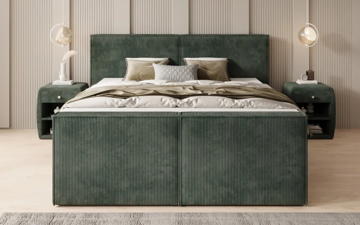 Boxspringbett Ophelia II mit Schubladen in Cord
