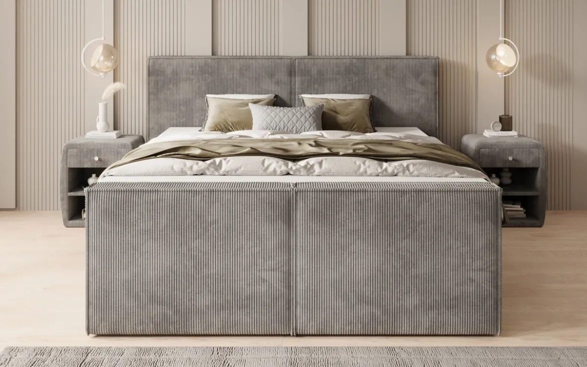 Boxspringbett Ophelia II mit Schubladen in Cord
