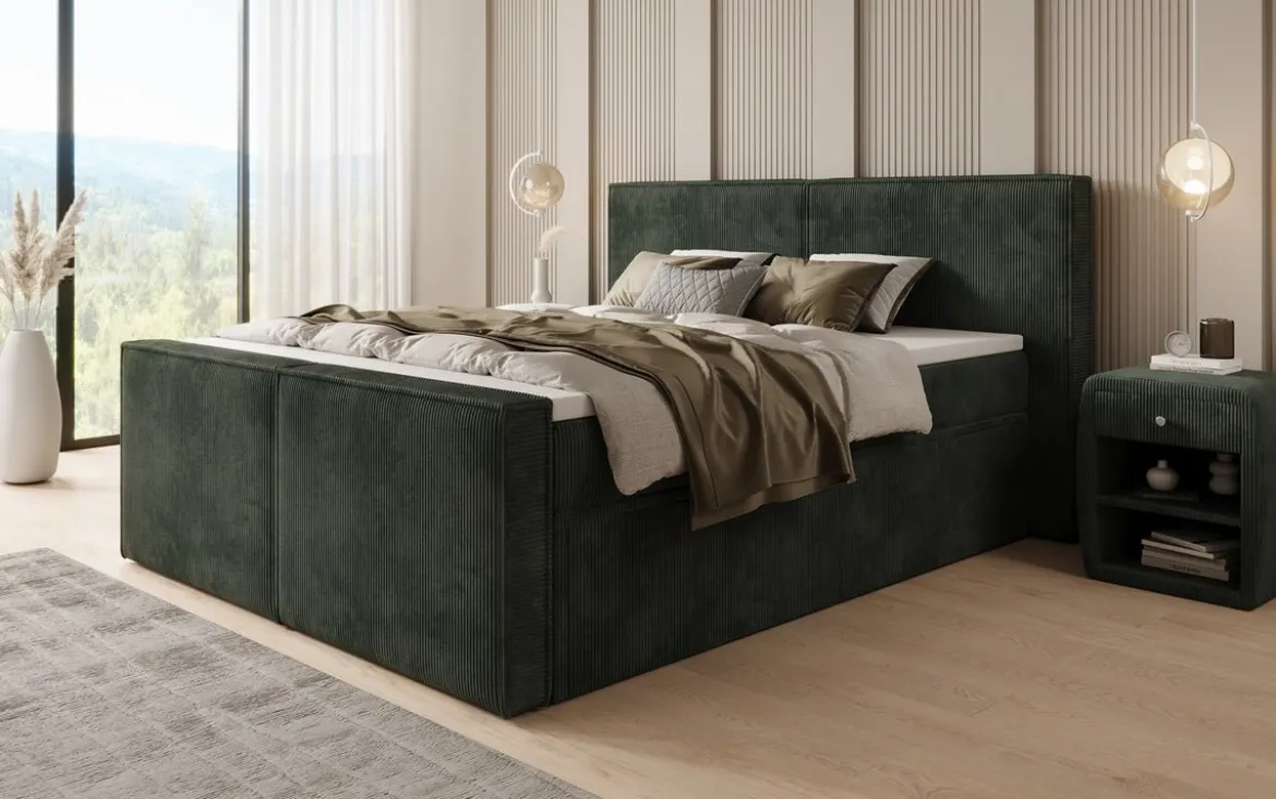 Boxspringbett Ophelia II mit Schubladen in Cord