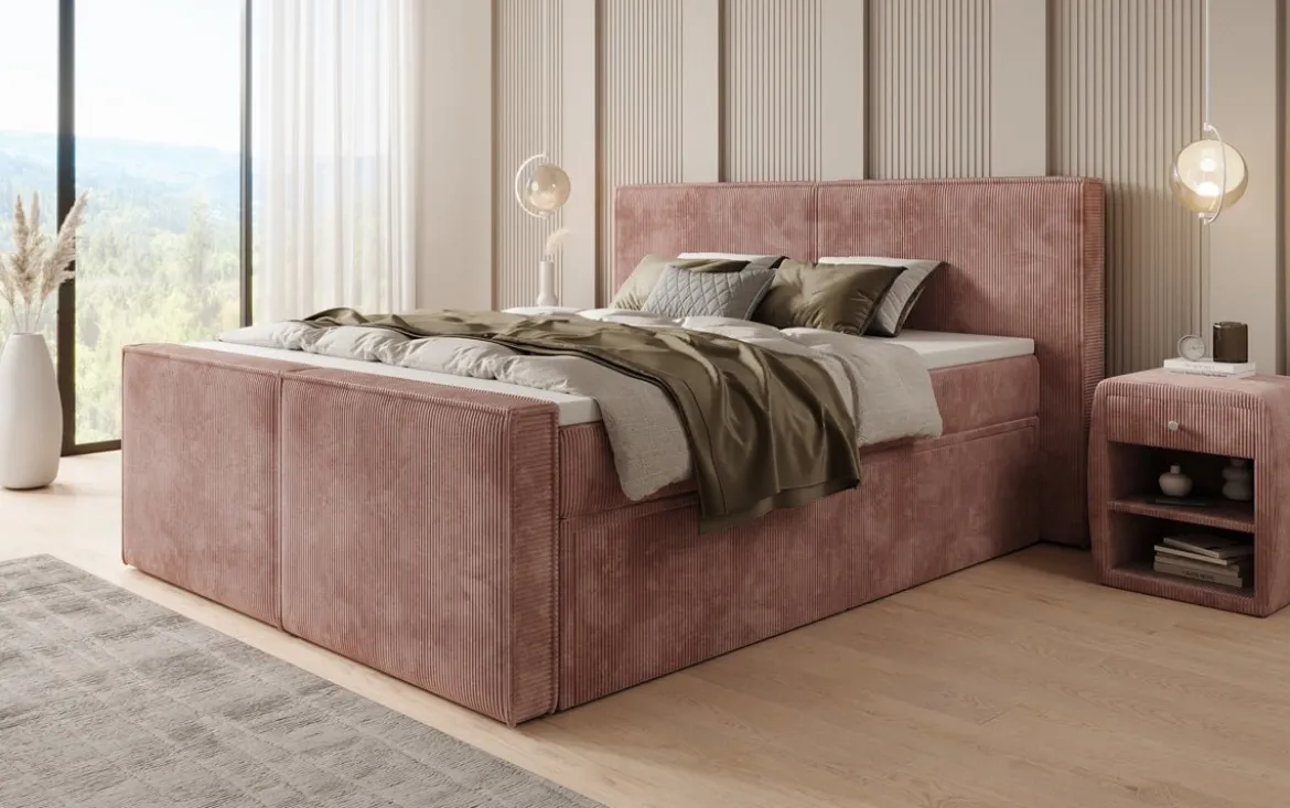 Boxspringbett Ophelia II mit Schubladen in Cord