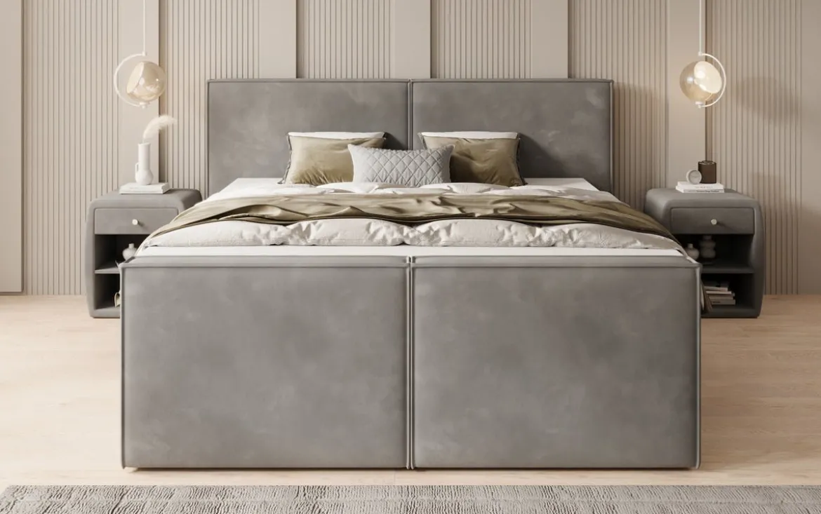 Boxspringbett Ophelia II mit Schubladen in Samt