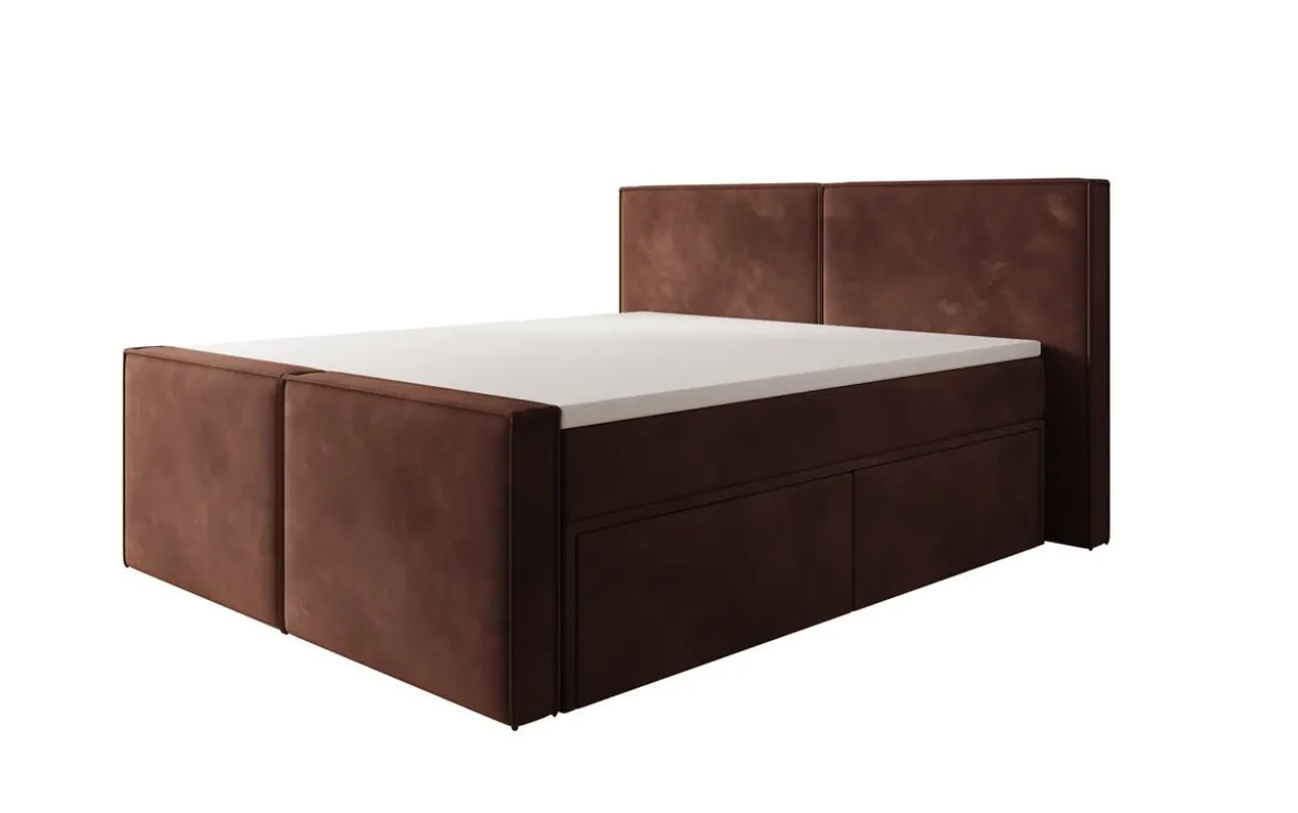 Boxspringbett Ophelia II mit Schubladen in Samt