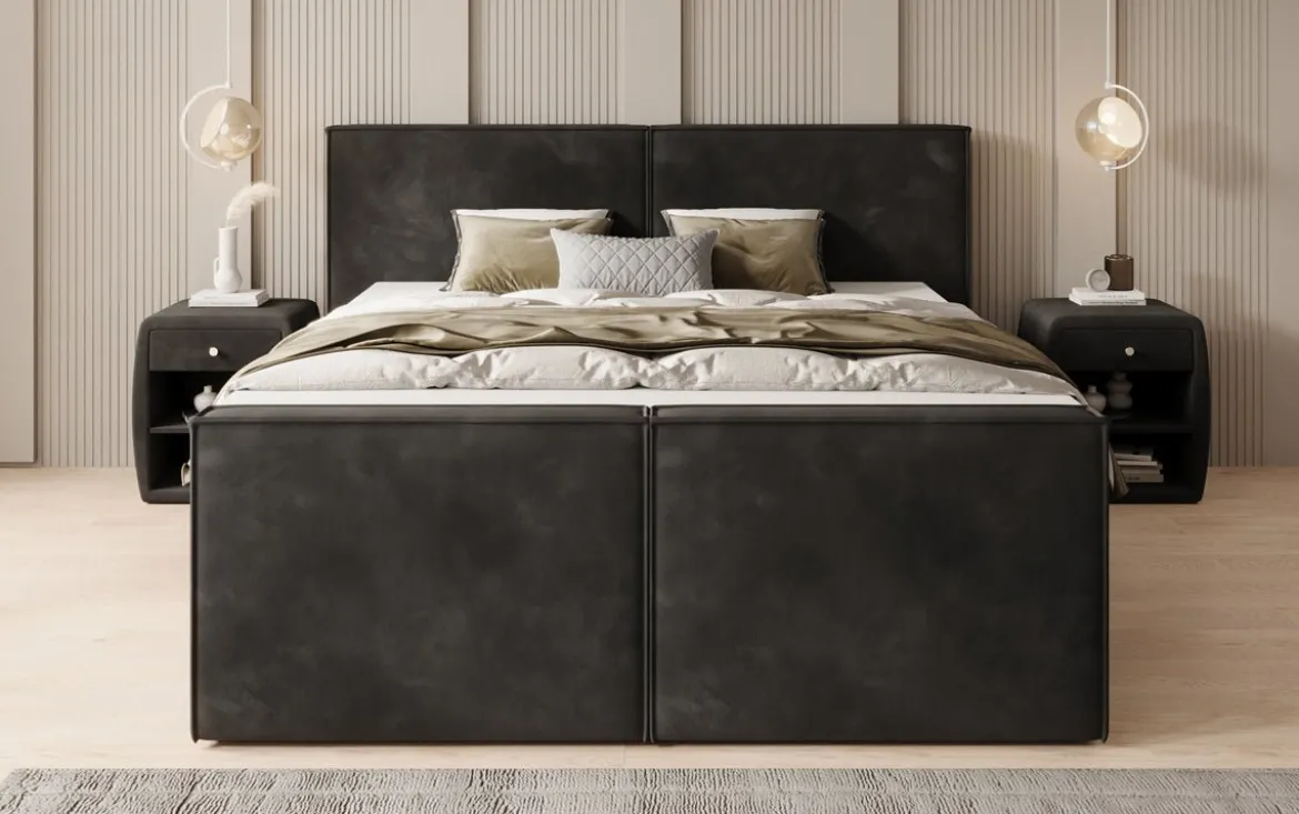 Boxspringbett Ophelia II mit Schubladen in Samt
