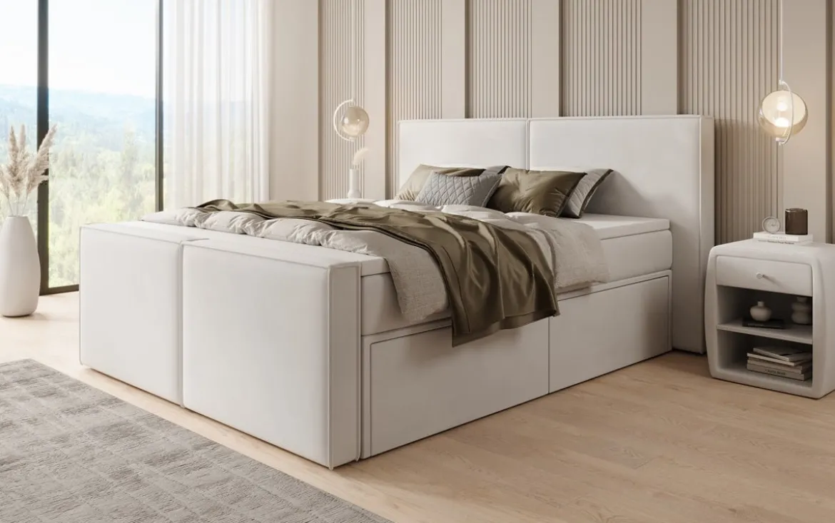 Boxspringbett Ophelia II mit Schubladen in Samt
