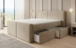 Boxspringbett Ophelia II mit Schubladen in Samt