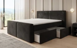 Boxspringbett Ophelia II mit Schubladen in Samt