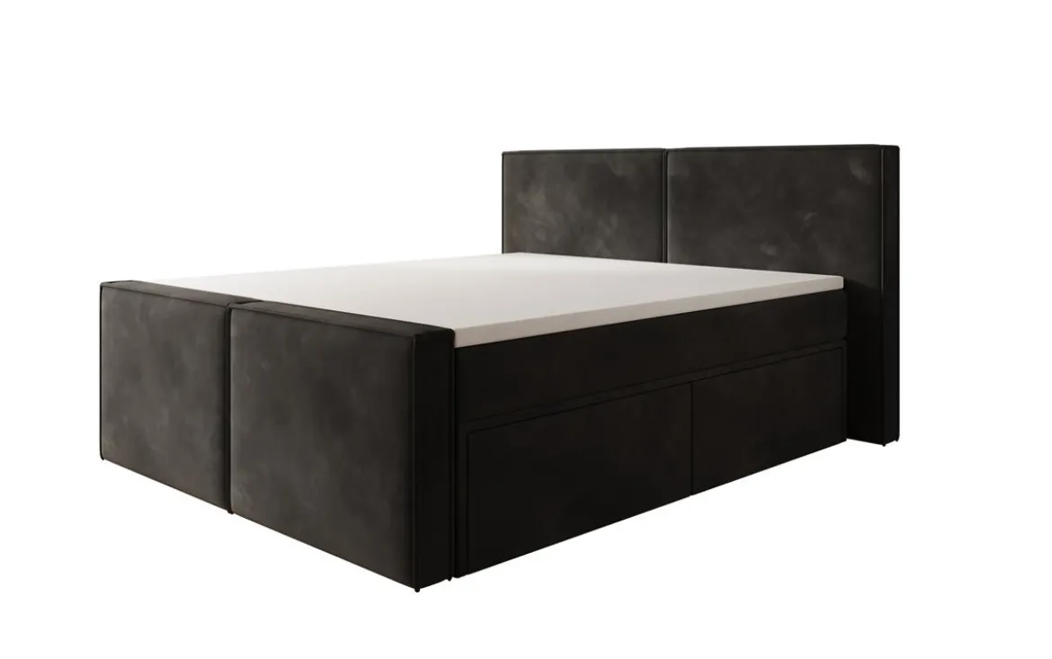 Boxspringbett Ophelia II mit Schubladen in Samt