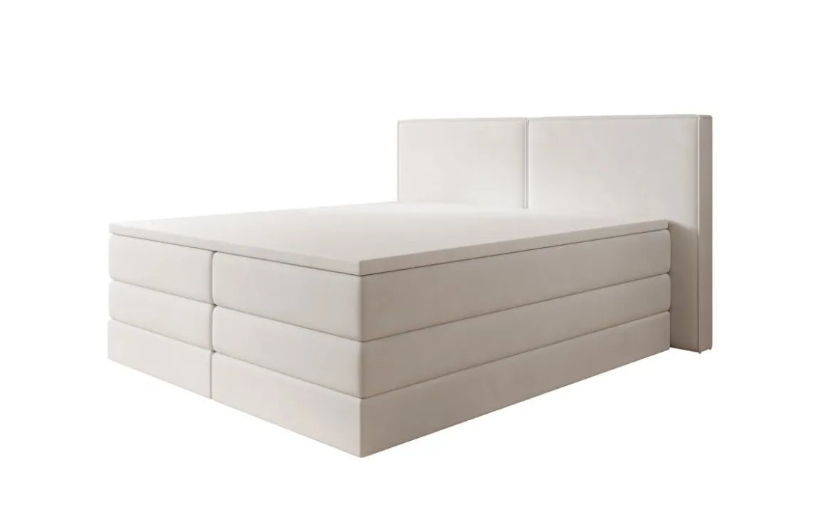 Boxspringbett Ophelia mit hochklappbarem Stauraum in Samt