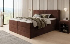 Boxspringbett Ophelia mit hochklappbarem Stauraum in Samt