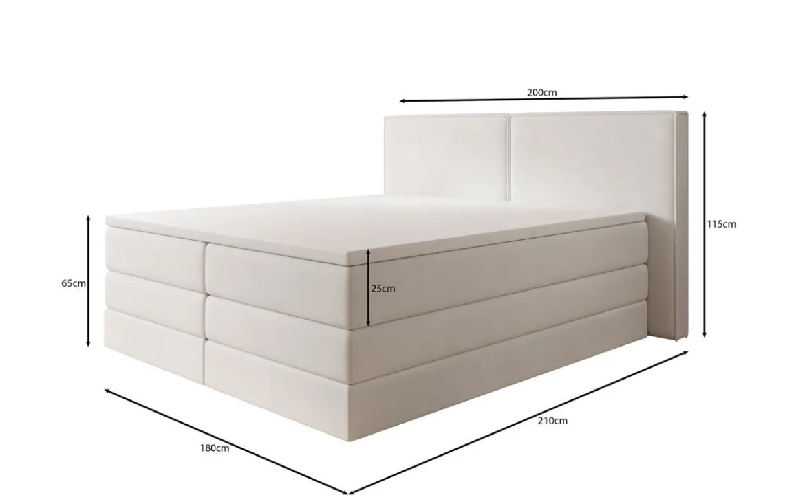 Boxspringbett Ophelia mit hochklappbarem Stauraum in Samt