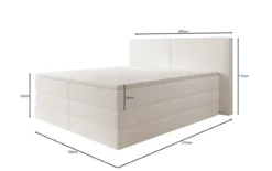Boxspringbett Ophelia mit hochklappbarem Stauraum in Teddy Bouclé