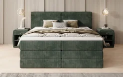 Boxspringbett Ophelia mit hochklappbarem Stauraum in Cord