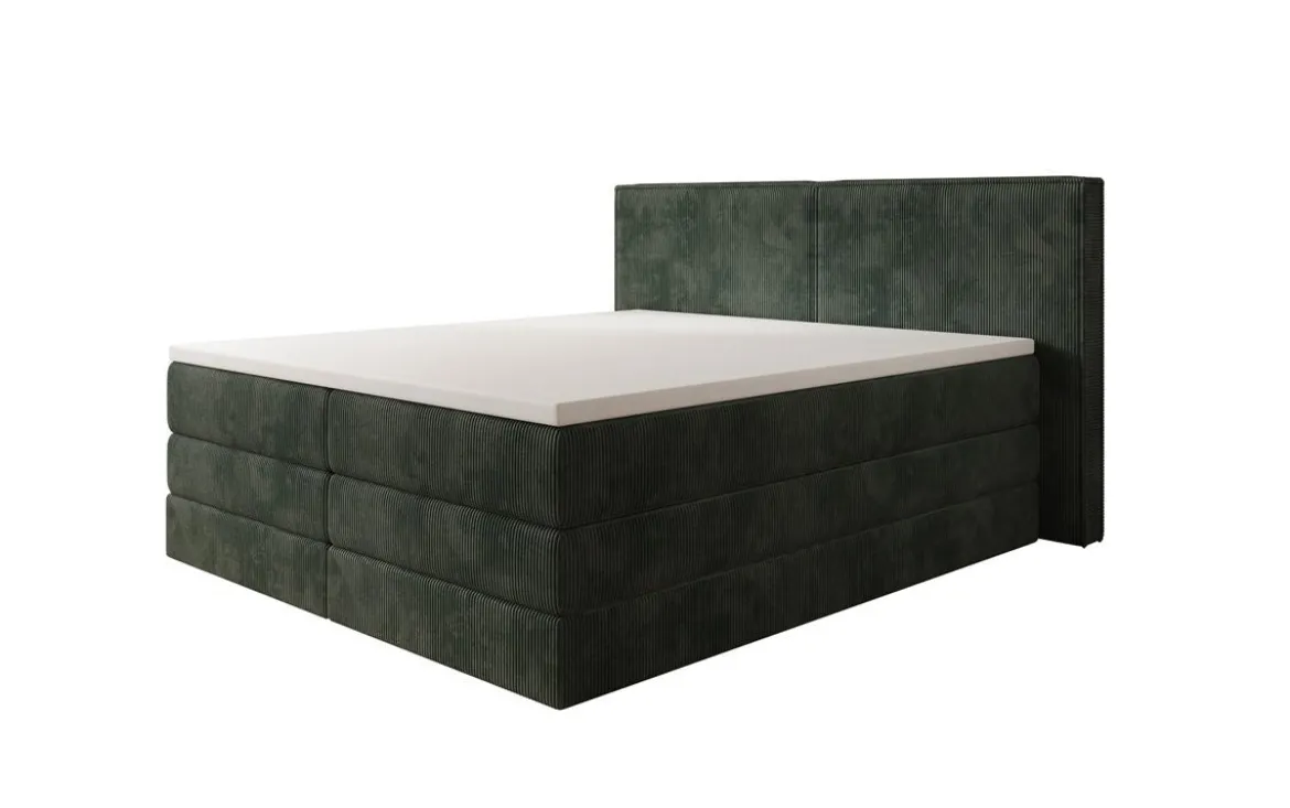 Boxspringbett Ophelia mit hochklappbarem Stauraum in Cord