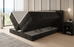 Boxspringbett Ophelia mit hochklappbarem Stauraum in Cord