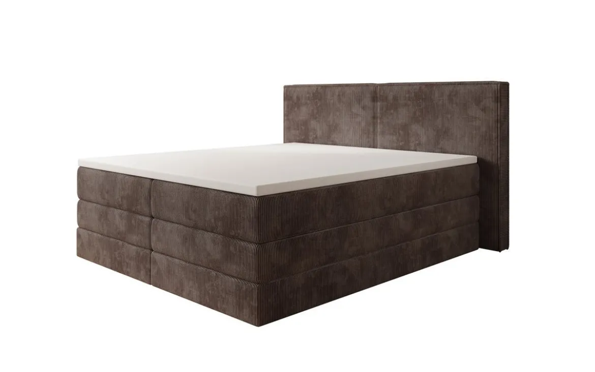 Boxspringbett Ophelia mit hochklappbarem Stauraum in Cord