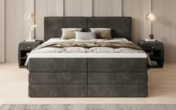 Boxspringbett Ophelia mit hochklappbarem Stauraum in Cord