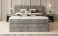 Boxspringbett Ophelia mit hochklappbarem Stauraum in Cord