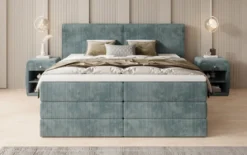 Boxspringbett Ophelia mit hochklappbarem Stauraum in Cord