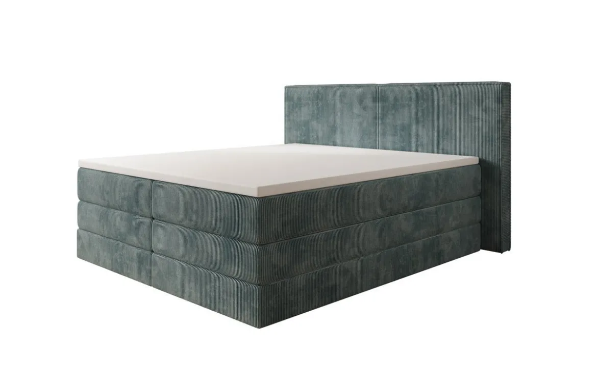 Boxspringbett Ophelia mit hochklappbarem Stauraum in Cord