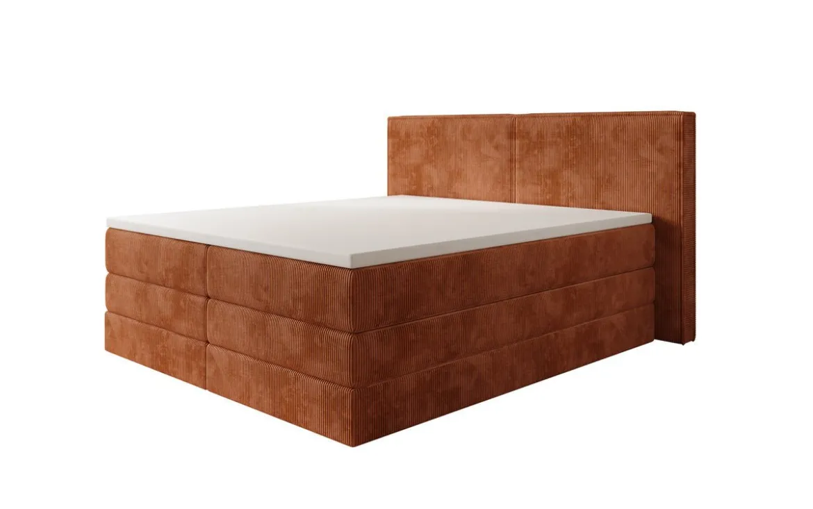 Boxspringbett Ophelia mit hochklappbarem Stauraum in Cord