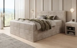 Boxspringbett Ophelia mit hochklappbarem Stauraum in Cord