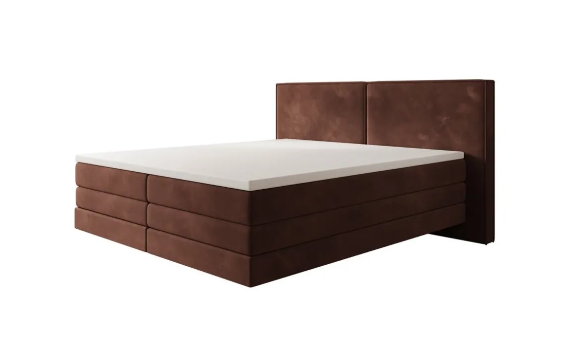 Boxspringbett Ophelia mit Schwebeoptik in Samt