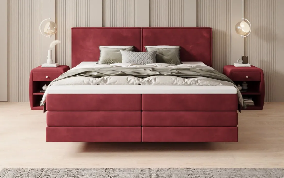 Boxspringbett Ophelia mit Schwebeoptik in Samt