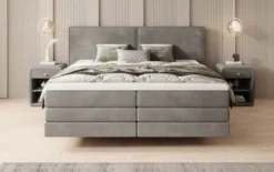 Boxspringbett Ophelia mit Schwebeoptik in Samt