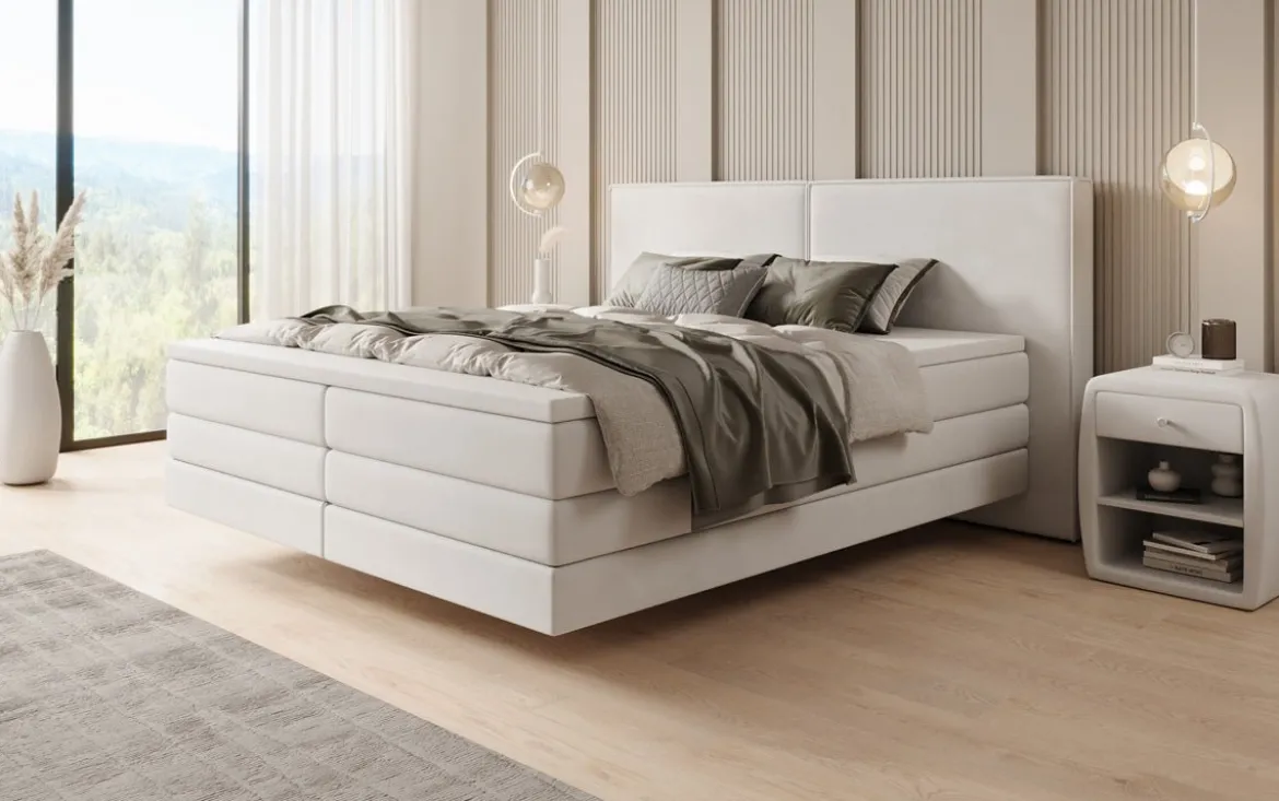 Boxspringbett Ophelia mit Schwebeoptik in Samt