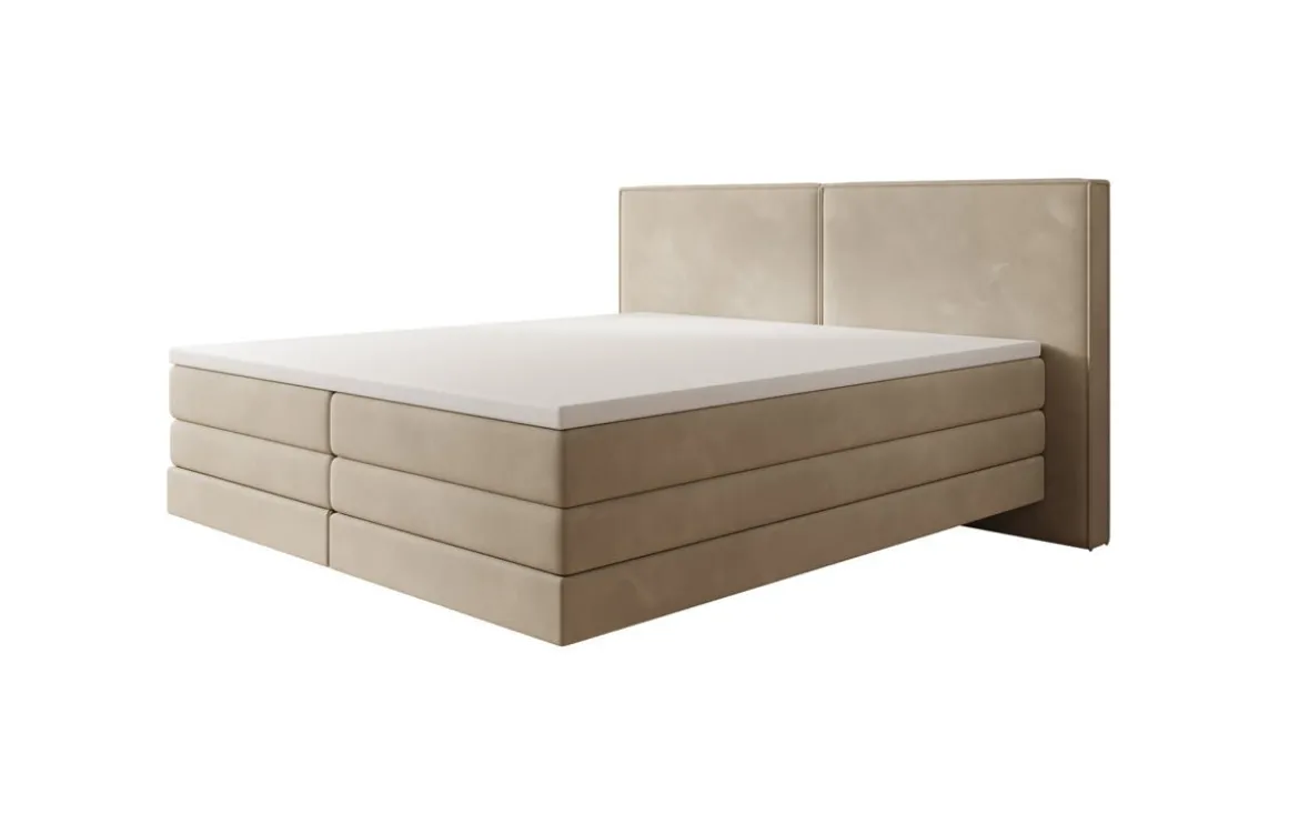 Boxspringbett Ophelia mit Schwebeoptik in Samt