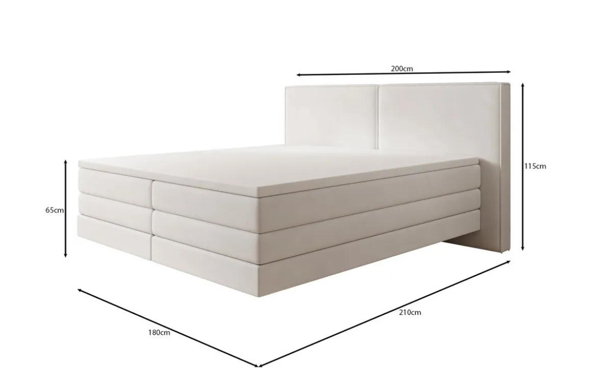 Boxspringbett Ophelia mit Schwebeoptik in Samt