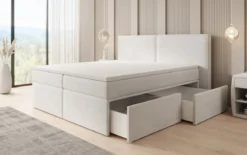 Boxspringbett Ophelia mit Schubladen in Samt