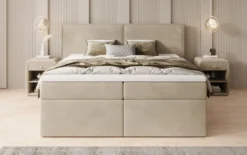 Boxspringbett Ophelia mit Schubladen in Samt