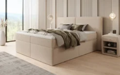 Boxspringbett Ophelia mit Schubladen in Teddy Bouclé
