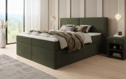 Boxspringbett Ophelia mit Schubladen in Teddy Bouclé