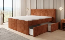 Boxspringbett Ophelia mit Schubladen in Cord
