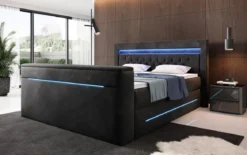 Boxspringbett Pluto mit TV Lift, RGB und Stauraum