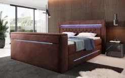 Boxspringbett Pluto mit TV Lift, RGB und Stauraum