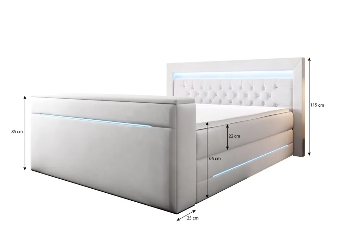 Boxspringbett Pluto mit TV Lift, RGB und Stauraum
