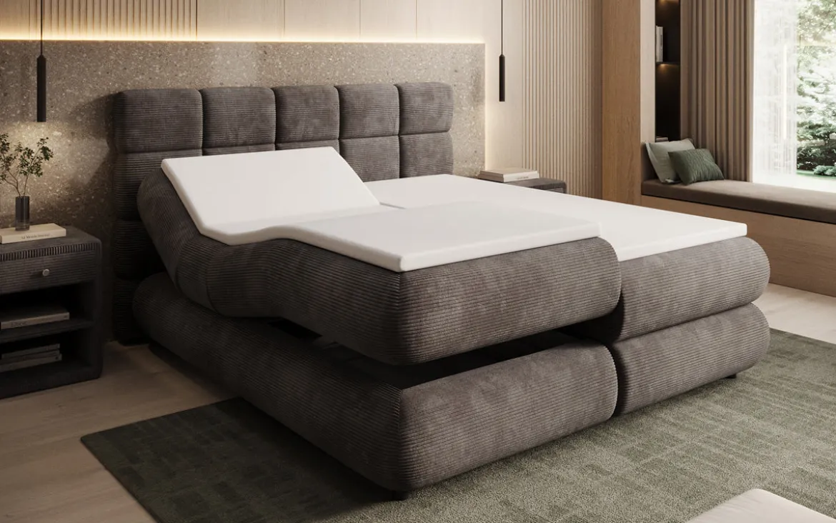 Boxspringbett Relana - elektrisch verstellbar in Cord