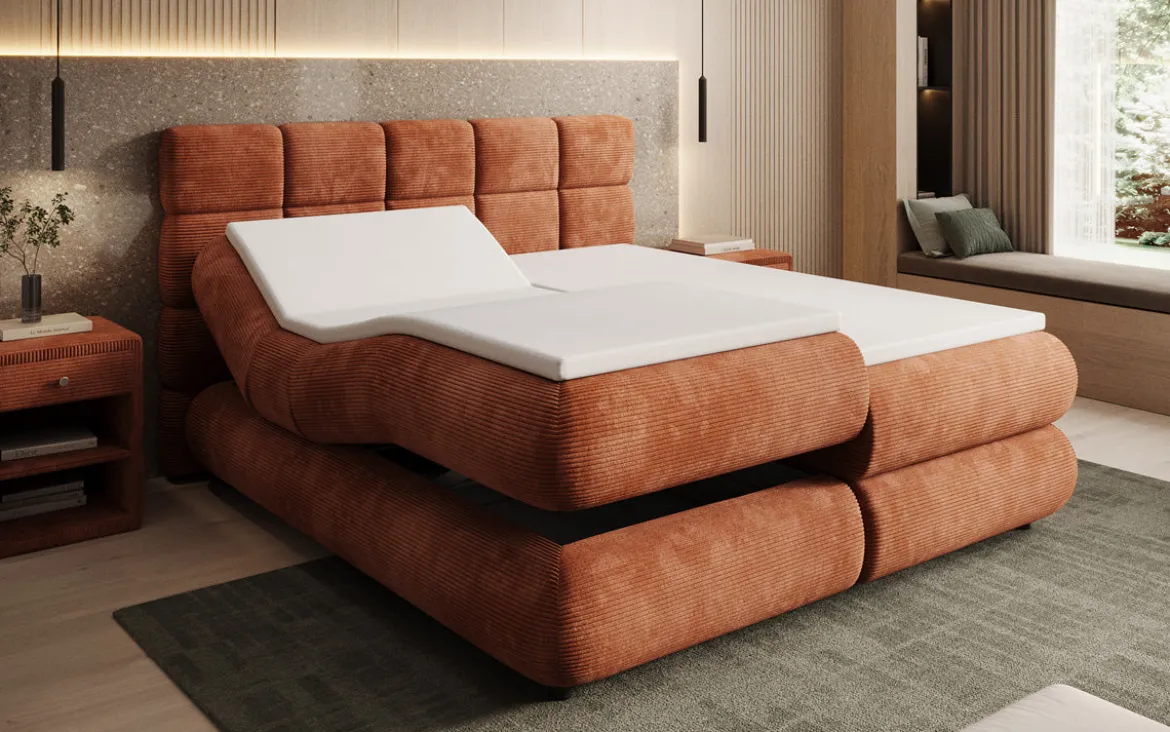 Boxspringbett Relana - elektrisch verstellbar in Cord