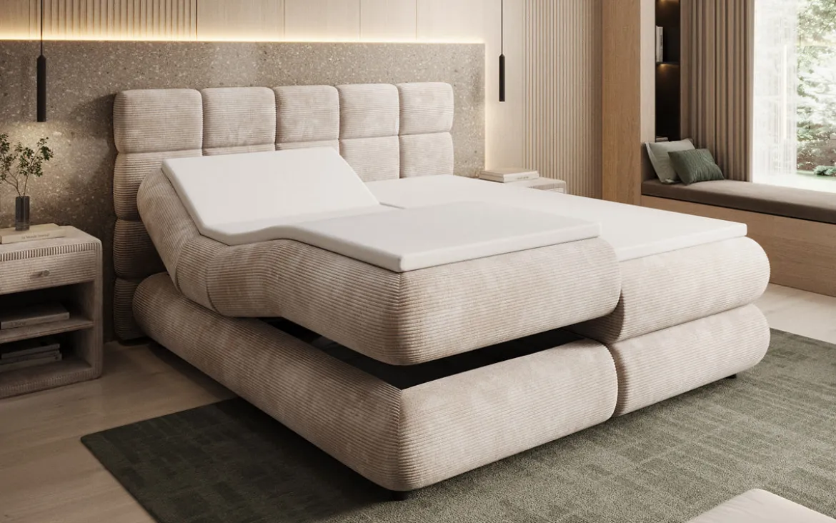 Boxspringbett Relana - elektrisch verstellbar in Cord