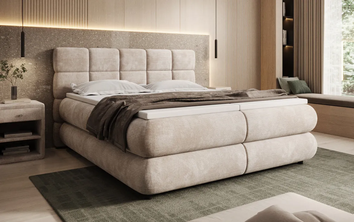Boxspringbett Relana - elektrisch verstellbar in Cord