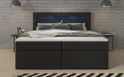 Boxspringbett Reposito mit LED, USB und Stauraum