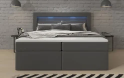 Boxspringbett Reposito mit LED, USB und Stauraum