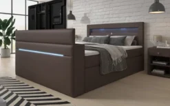 Boxspringbett Reposito mit TV Lift, USB, LED und Stauraum