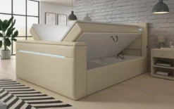 Boxspringbett Reposito mit TV Lift, USB, LED und Stauraum